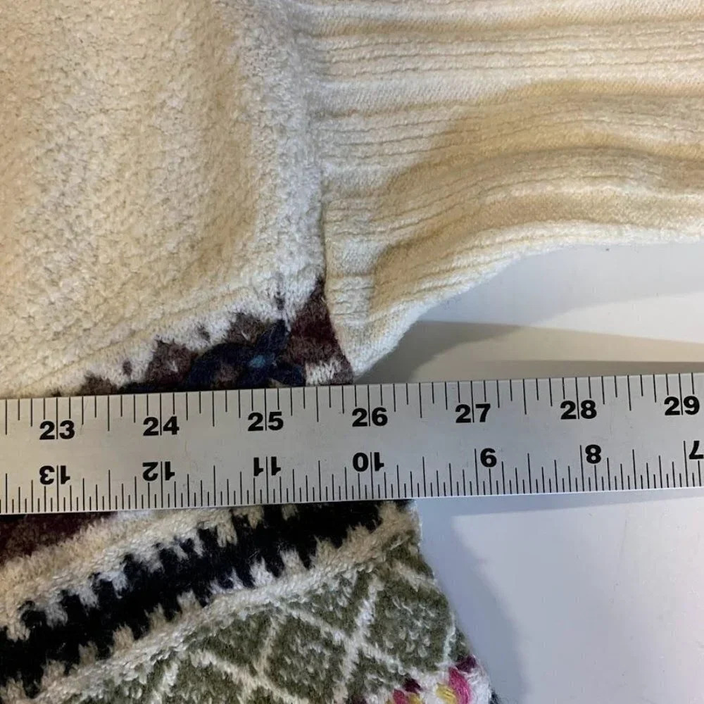 Anthropologie Sleeping On Snow Women's Off White Poncho Asymmetrical Size XS/S‎ - Picture 11 of 12